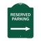 Signmission Reserved Parking Right Arrow, Green & White Aluminum Architectural Sign, 18" x 24", GW-1824-23156 A-DES-GW-1824-23156 - alternate 1